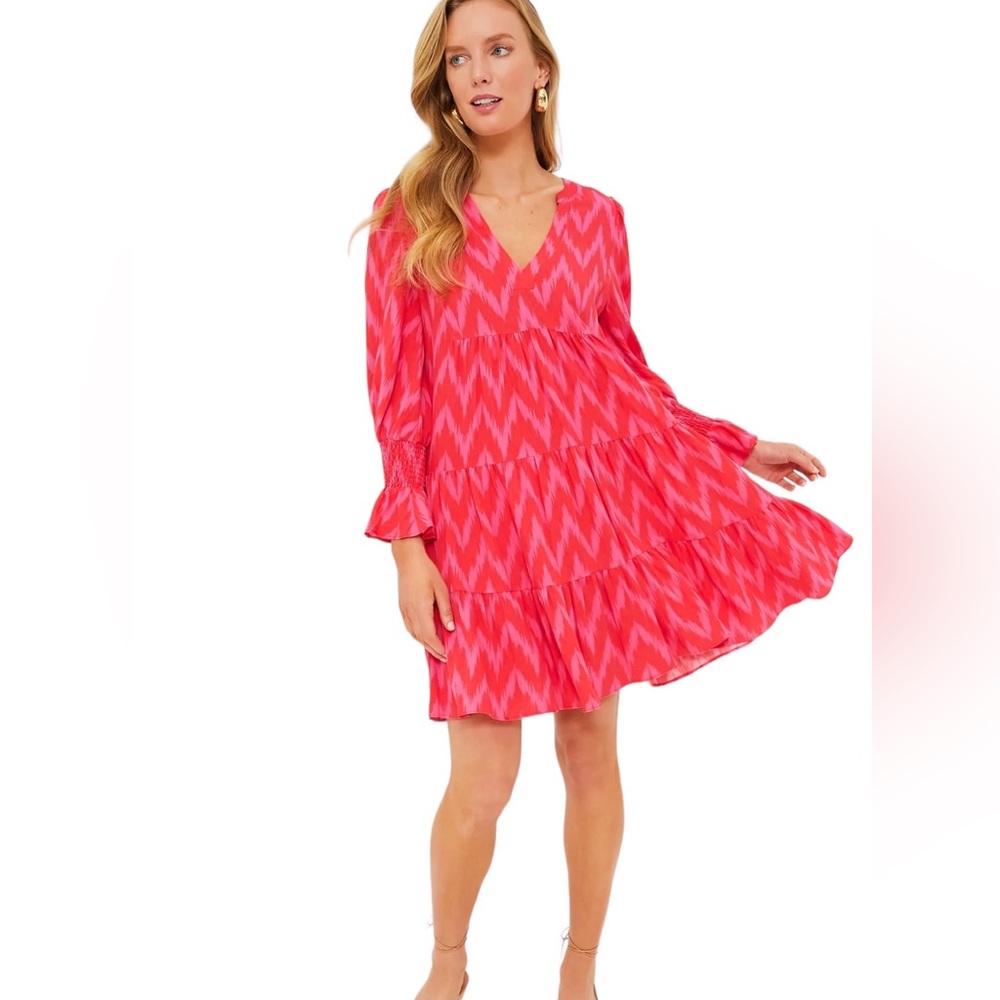 Pomander Place Tuckernuck Kenzo Ikat hot pink mini dress size medium